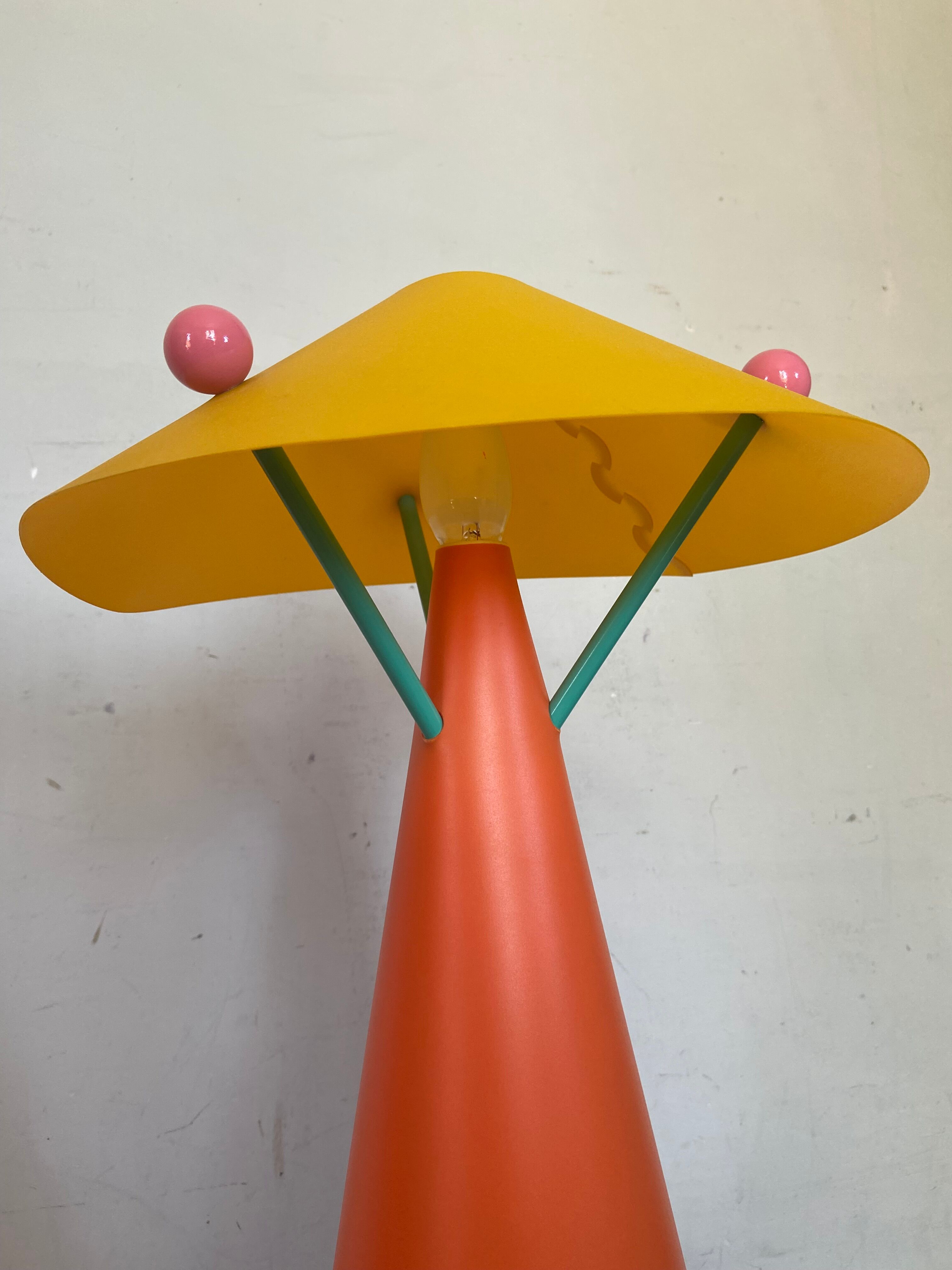Vintage memphis style lamp in plastic of colors