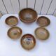 Pyrite stoneware service, salad bowl and bowls, vintage.