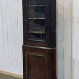 Encoignure anglaise XIXème en noyer, acajou et chêne