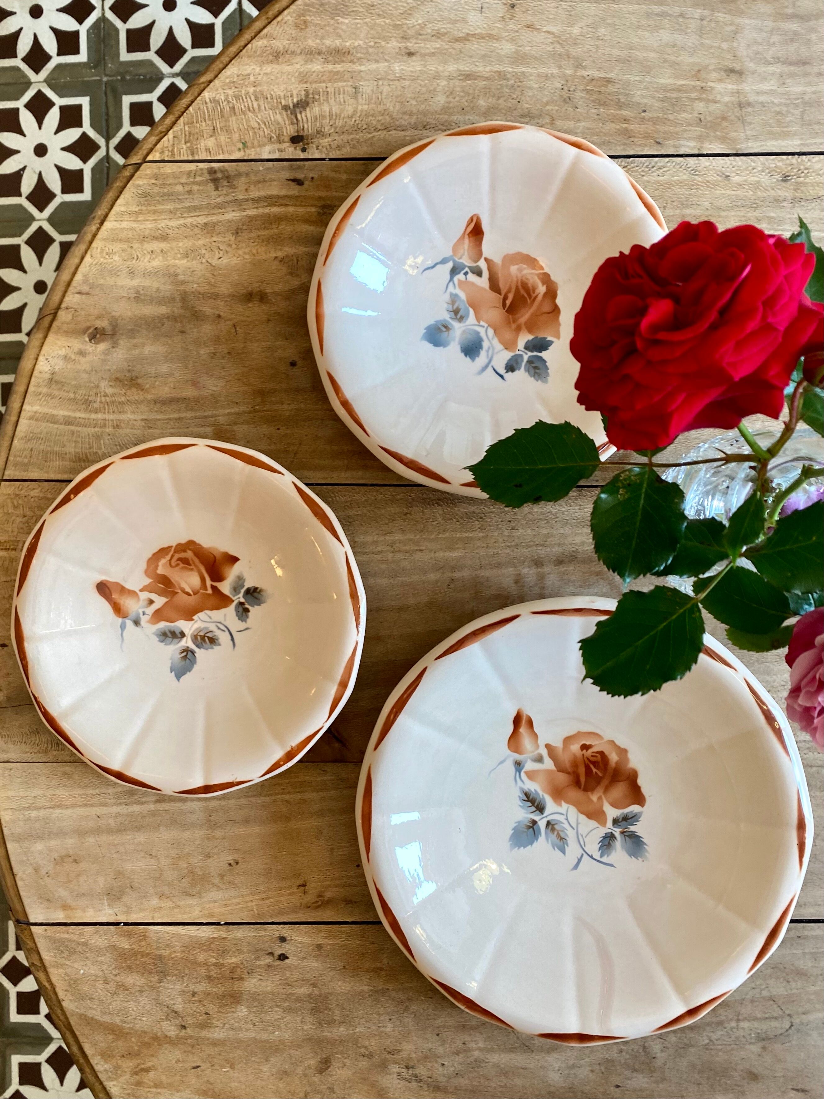 Set of 3 vintage hollow dishes from Digoin