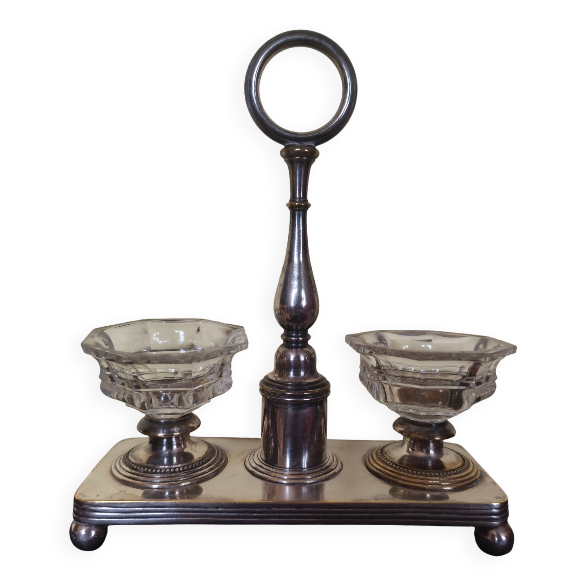 crystal and silver-plated metal salt and pepper shaker Christofle