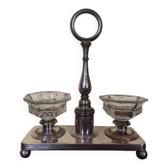 crystal and silver-plated metal salt and pepper shaker Christofle