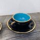 Black art deco bistro coffee cups