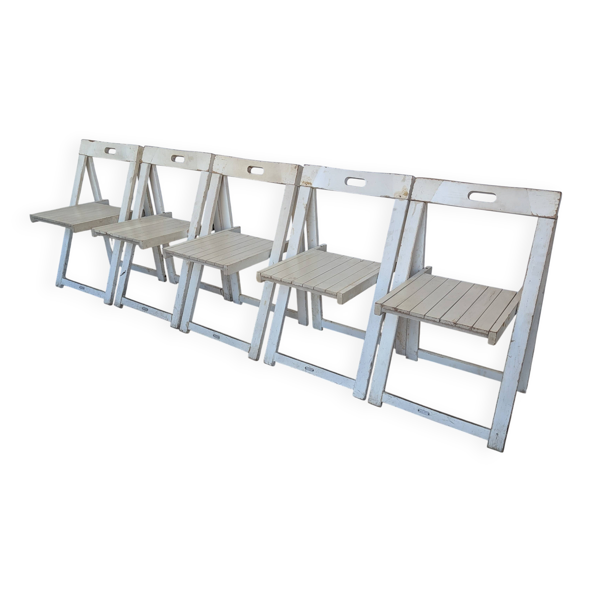 Set of 5 Vintage TRIESTE Foldable Chair by Aldo Jacober, 1970s Mid-Century