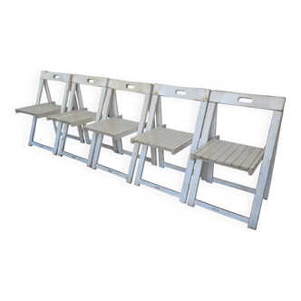 Set of 5 Vintage TRIESTE Foldable Chair by Aldo Jacober, 1970s Mid-Century