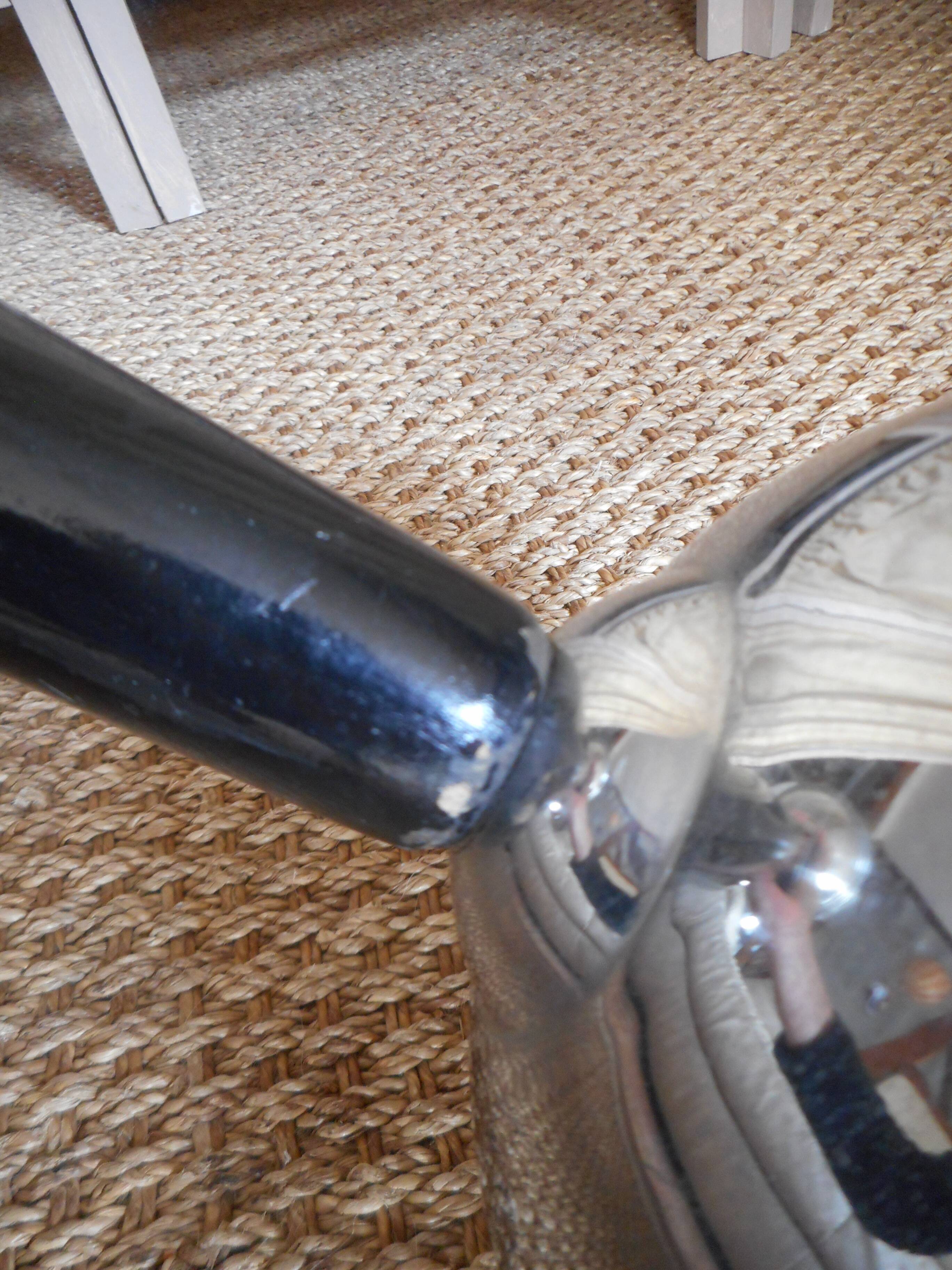 art deco chrome and black wood ashtray