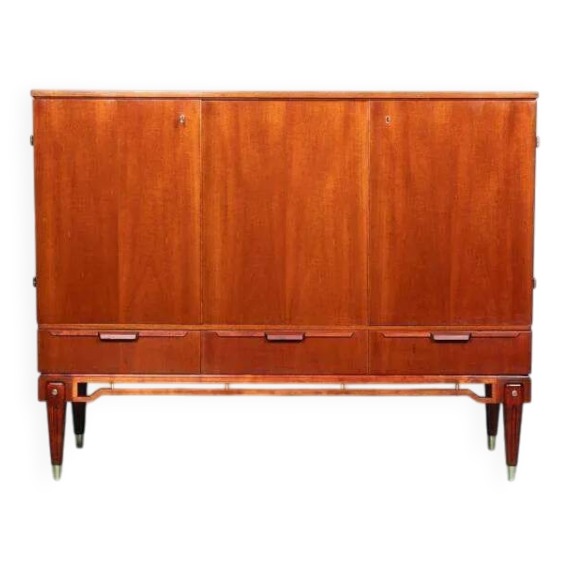 Buffet scandinave design années 50 en teck cabinet Japandi