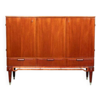 Scandinavian buffet from the 1950s in teak, Japandi cabinet.