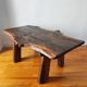 Vintage coffee table 50/60 brutalist oak and solid walnut