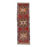 3x10 Mid Century Modern Burgundy Vintage Runner Rug, 97x3235Cm
