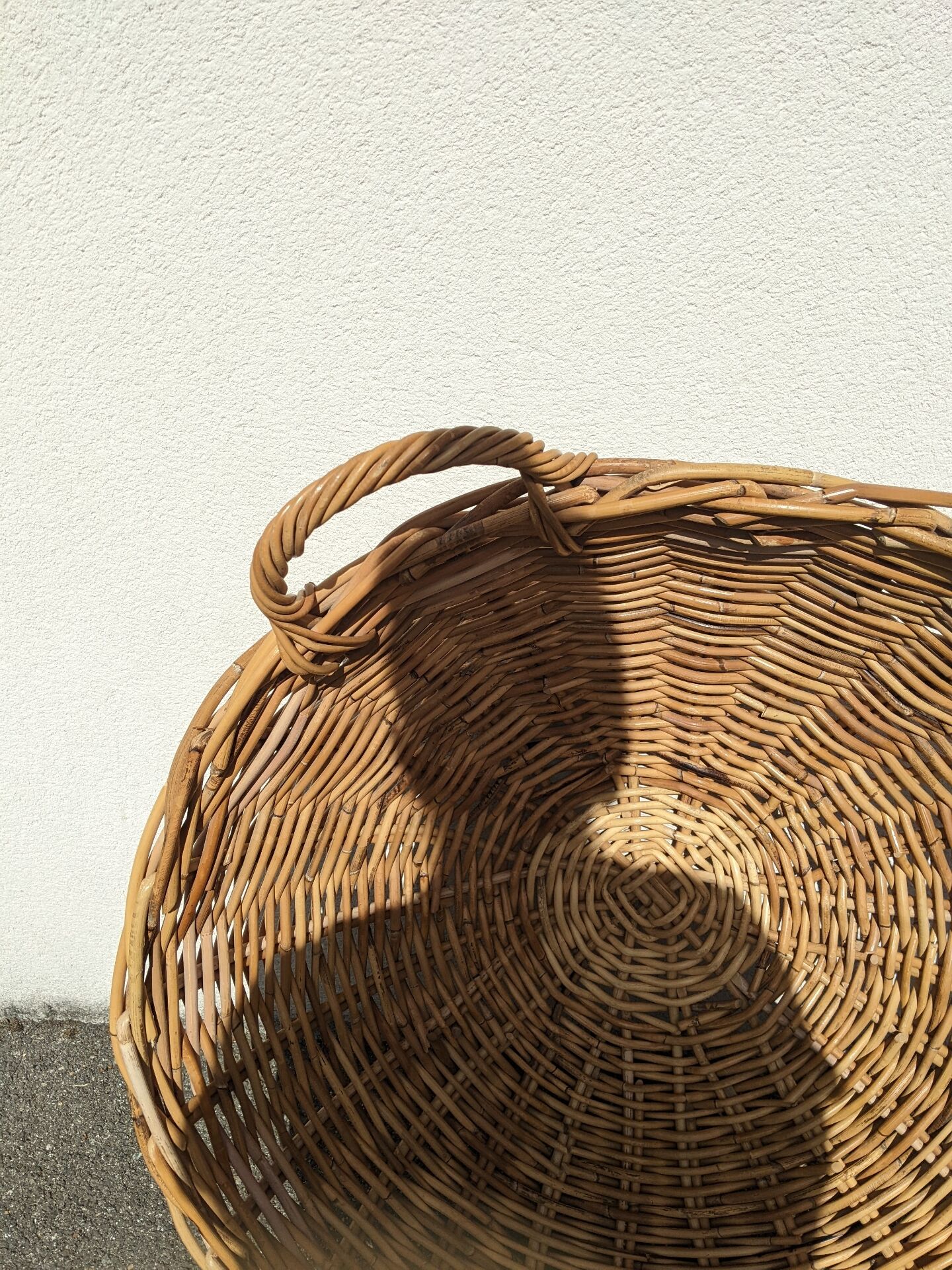 Vintage handmade wicker storage basket