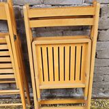 Set de 4 chaises pliantes dépareillées vintage