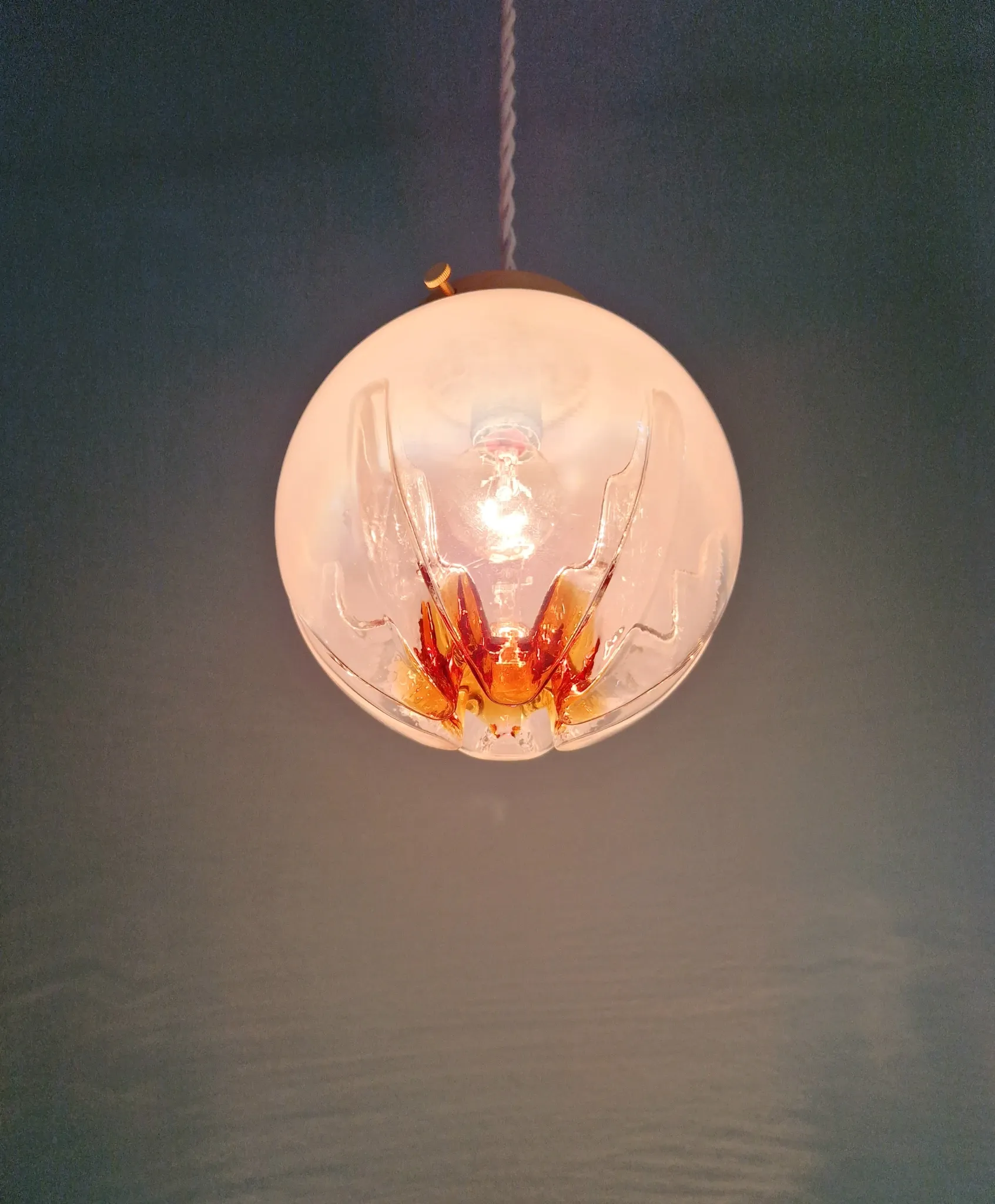 Suspension Space Age en verre de Murano, Mazzega, 1970