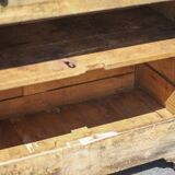 Old wooden sideboard, wooden furniture, brutalist storage furniture