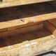Old wooden sideboard, wooden furniture, brutalist storage furniture