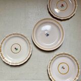 Set of 4 plates 3 identical 1 different same series