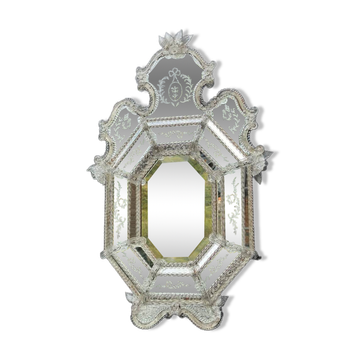 Miroir vénitien en verre de Murano, vers 1930
