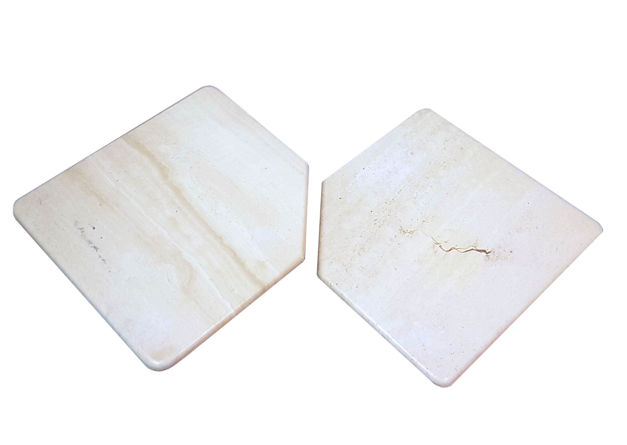 Set of 2 travertine side tables, 1970s