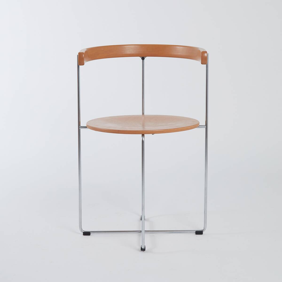 Set of 4 soley chairs in wood and chrome, valdimar hardarson for kusch+