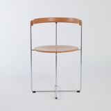 Set of 4 soley chairs in wood and chrome, valdimar hardarson for kusch+