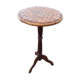 Braided chestnut harness small round side table on console tripod
