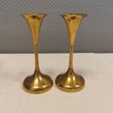 Danish designed candle holders in solid brass.