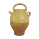 Old jug, chevrette, water pitcher in glazed yellow sandstone. Early twentieth century