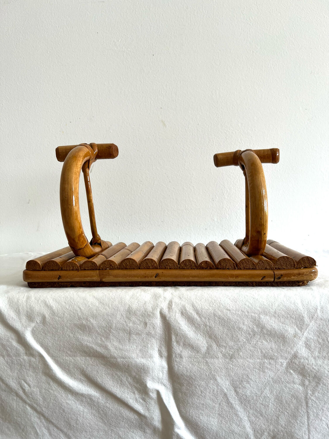 Rattan coat rack