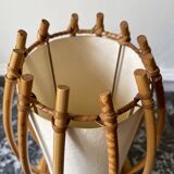 Rattan and bamboo lamp by Louis Sognot 1960