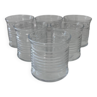 Set of 6 striped glasses