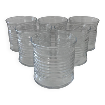 Service de 6 verres striés