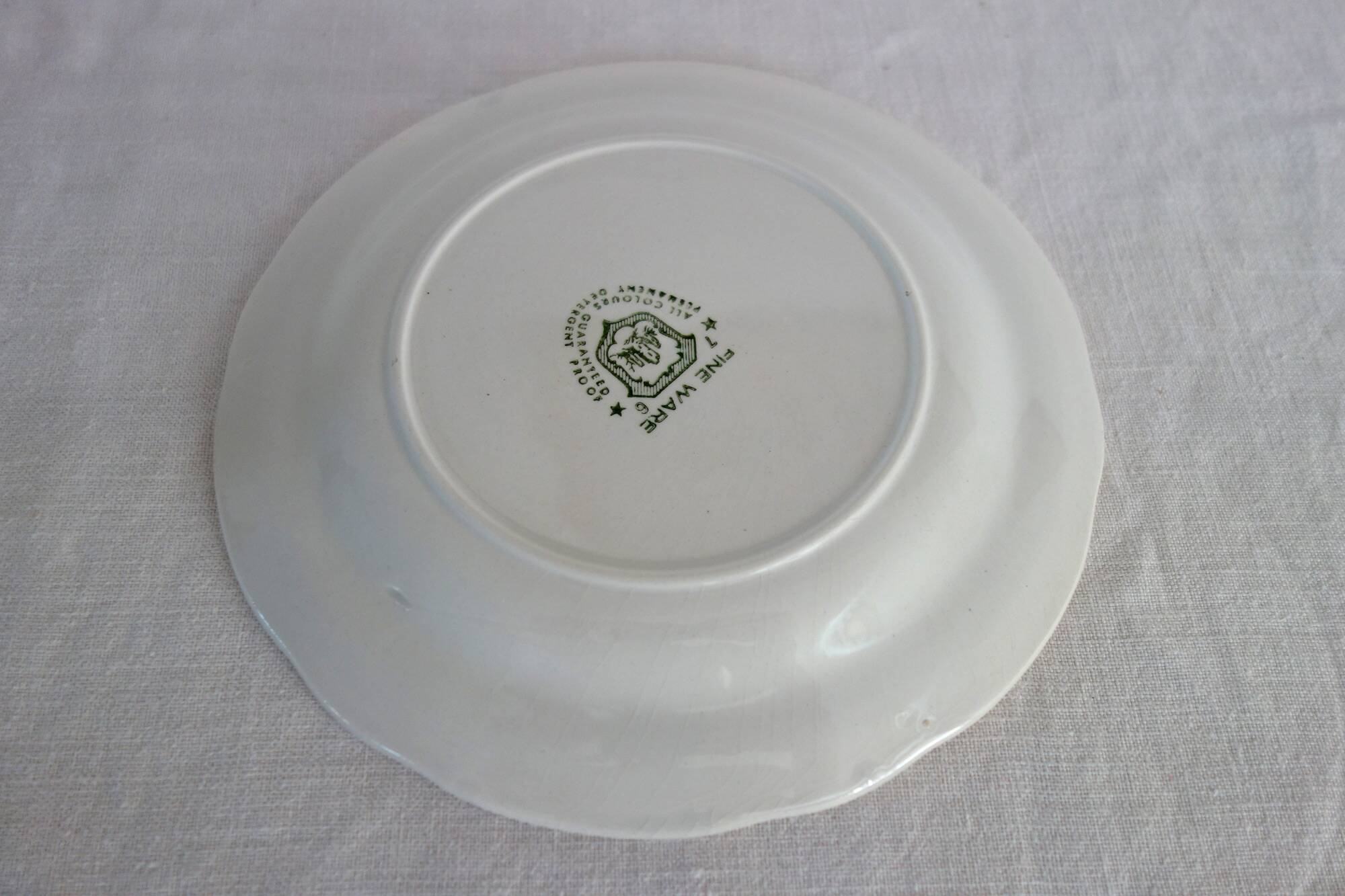 6 vintage dessert plates in Fine Ware earthenware