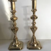 Pair of Victorian candle holders in gilded bronze