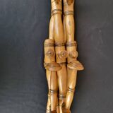 Antique extendable wall coat rack, accordion, 9 hooks.
