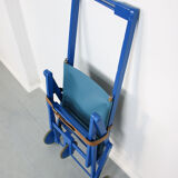Mid-century Blue Wooden Foldable Stroller, 60s