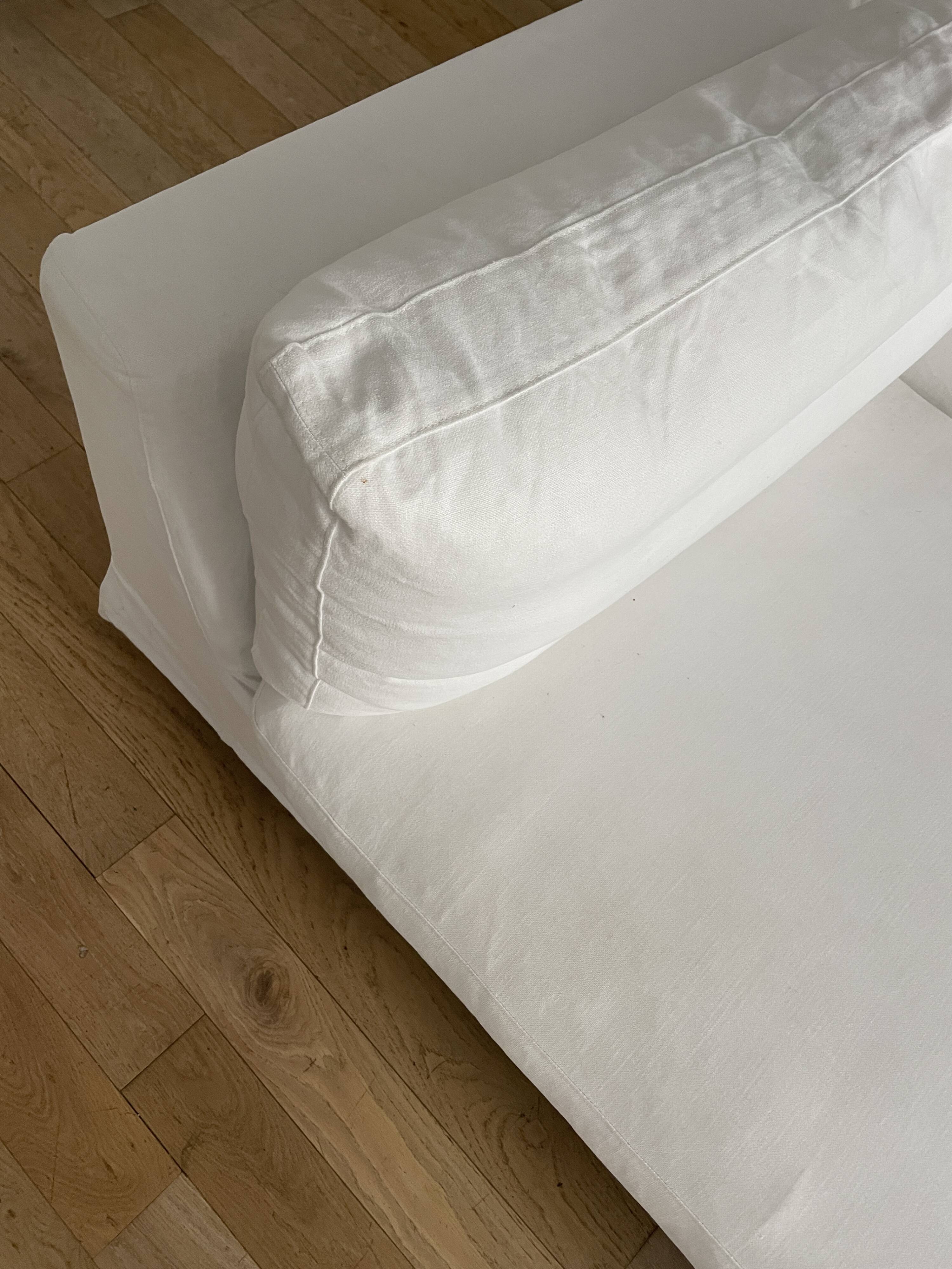 Méridienne en coton blanc Karma