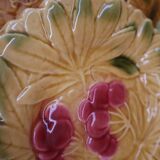 Set of 5 Sarreguemines slip dessert plates with fruit decoration
