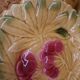 Set of 5 Sarreguemines slip dessert plates with fruit decoration