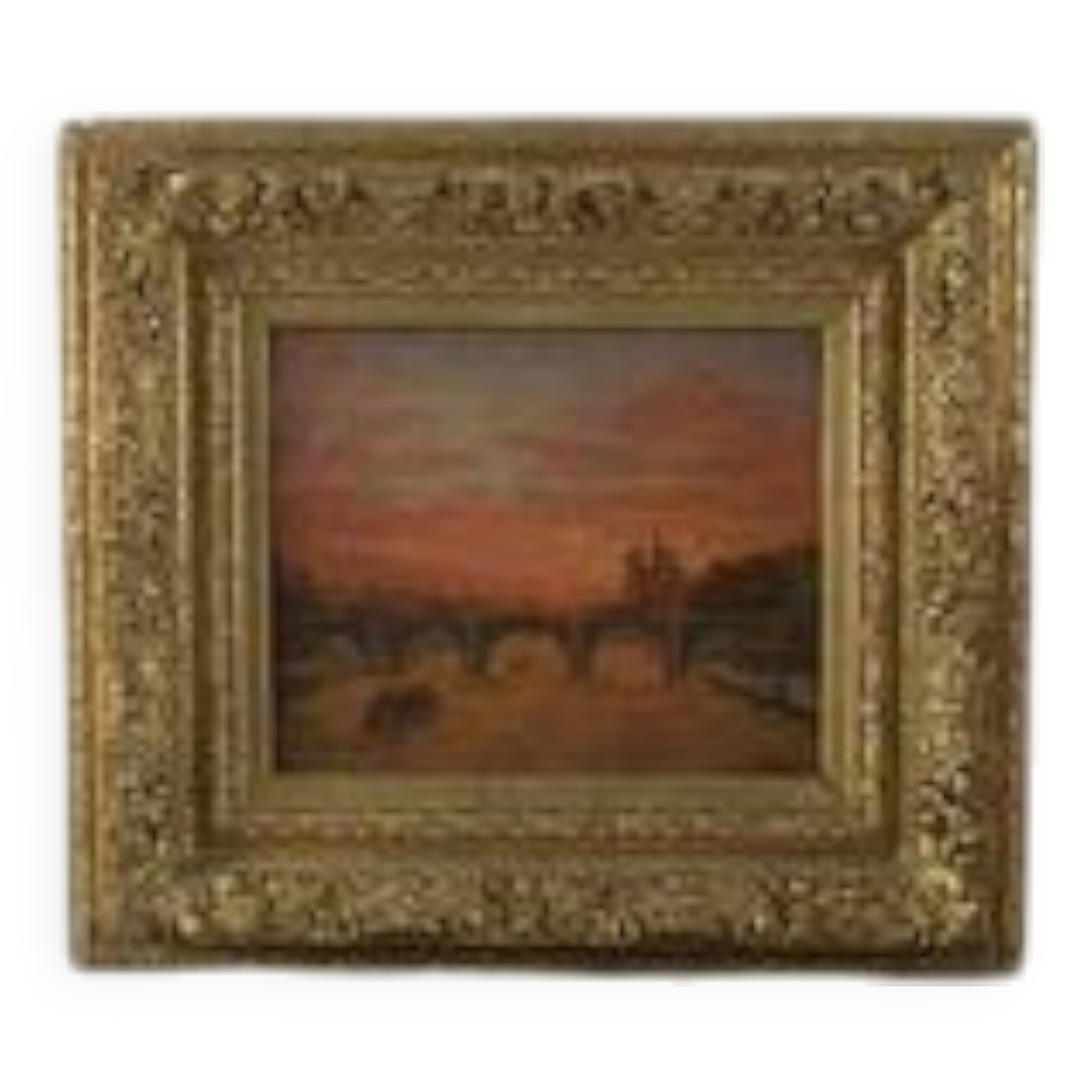 P. Druard: Sunset over Paris and Notre-Dame