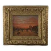 P. Druard: Sunset over Paris and Notre-Dame