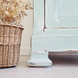Renovated antique hosiery cabinet - liberty green