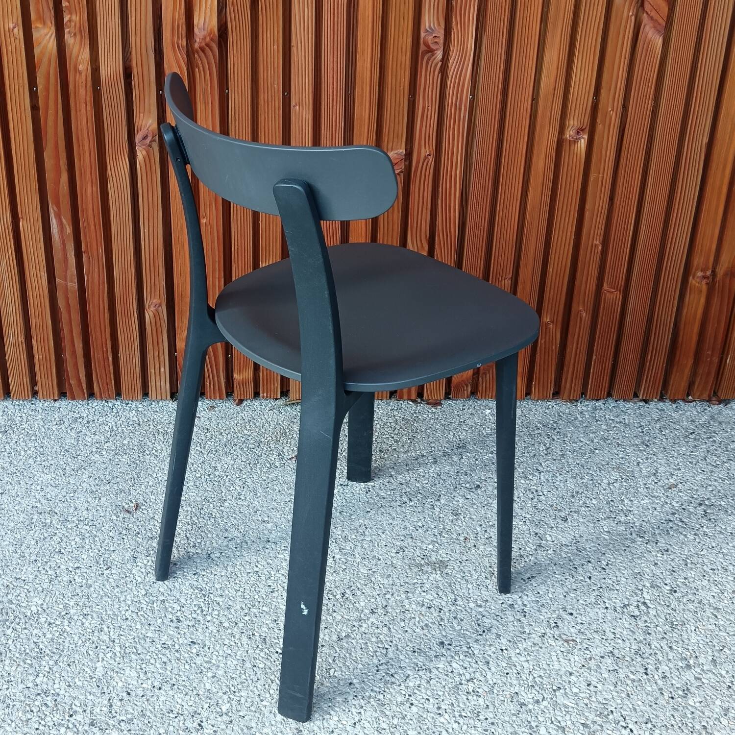 2 All Plastic Chair APC gray chairs by Jasper Morrison for Vitra,