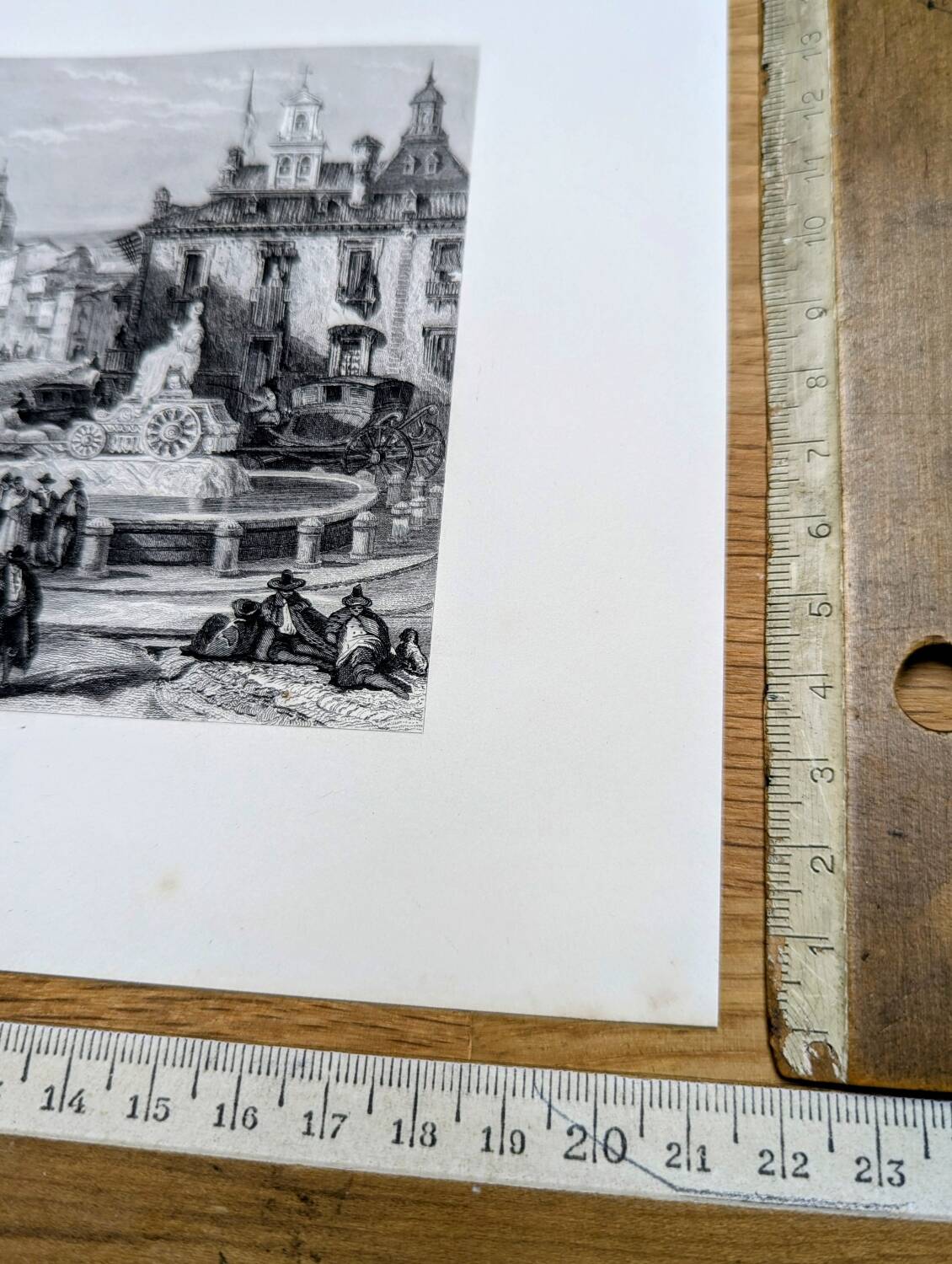 Madrid, Alcalá Street. Old engraving, printed in 1841.