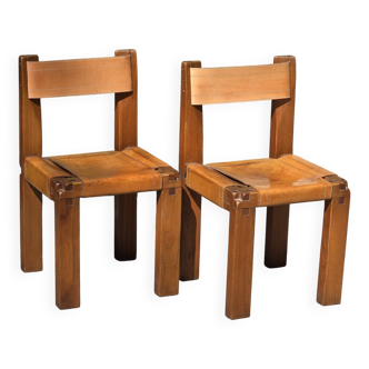 Paire de chaises S11 par Pierre Chapo
