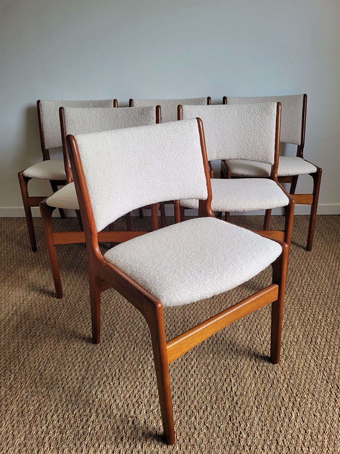 Set of 6 Scandinavian teak chairs Erik Buch model 89