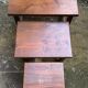 Set of 3 nesting coffee tables in oak.