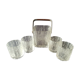 Lot of 4 whiskey glasses with its ice bucket frosted style