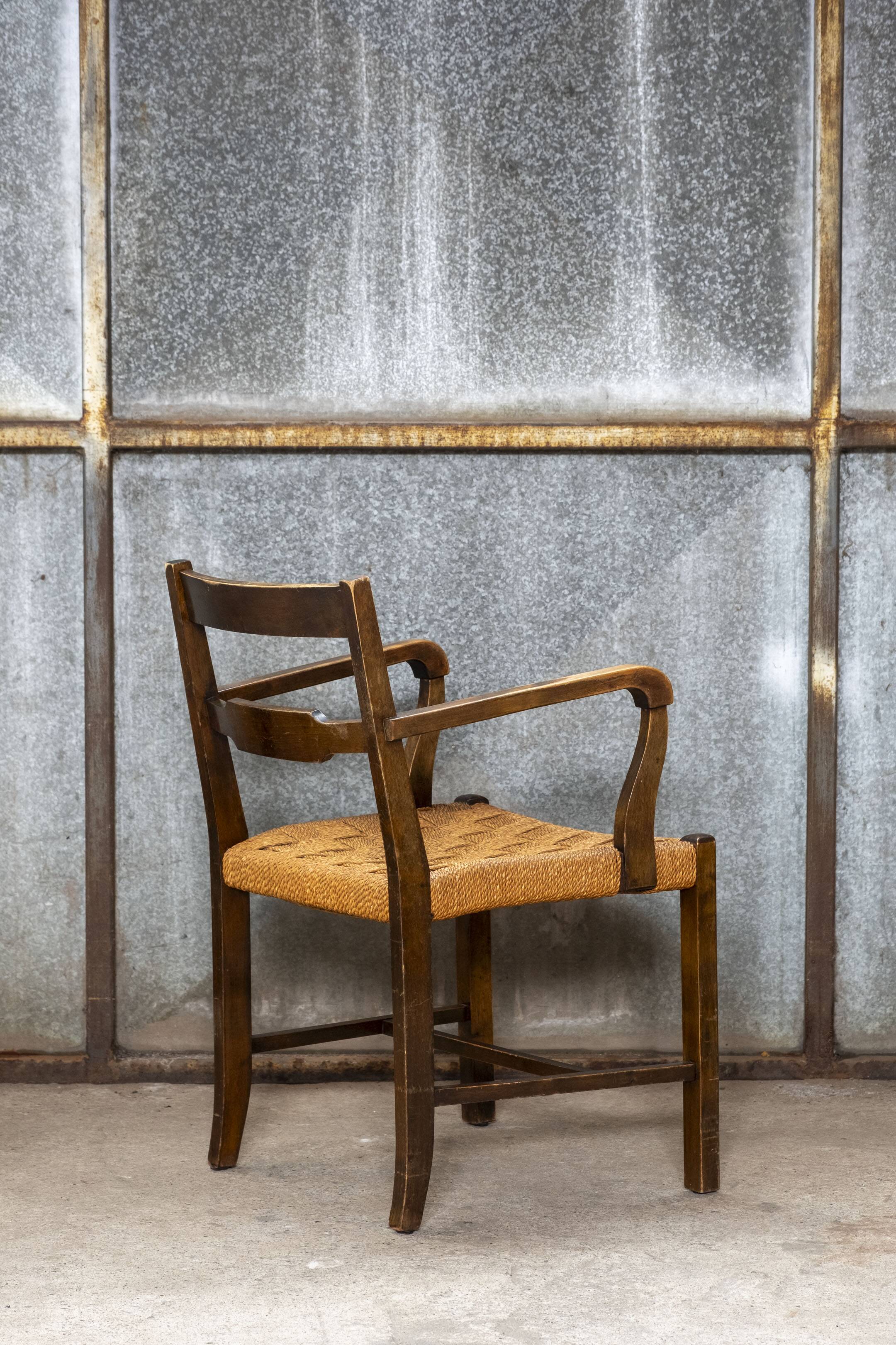 Fauteuil avec assise tissée, Danemark 1930