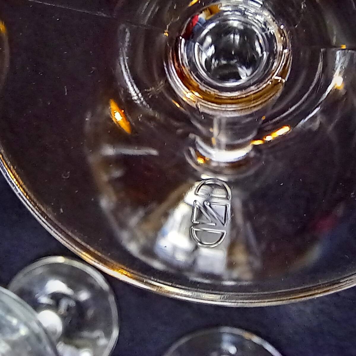 Crystal stemware service engraved flower 70s