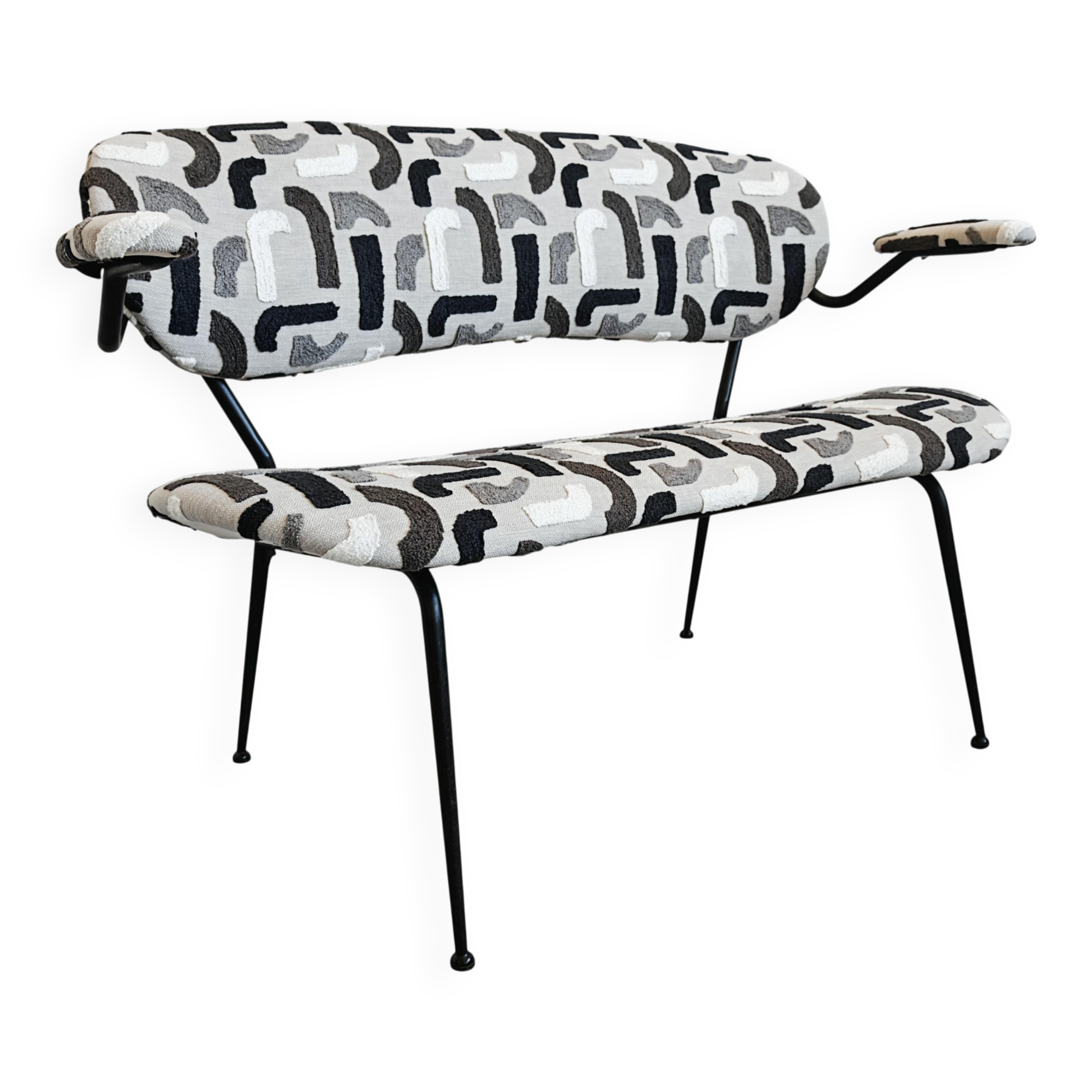 Canapé 2 places Mid Century Gastone Rinaldi pour RIMA 1954